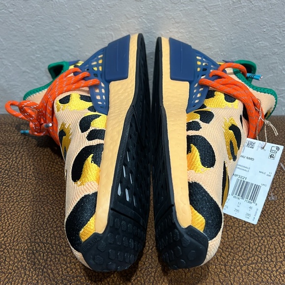 New Adidas Pharrell Williams Human Race NMD Animal Print Peach & Orange Sneakers - Picture 3 of 8